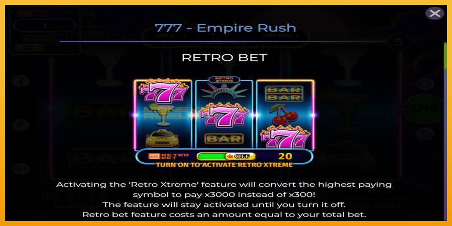 777 Empire Rush automat za igre na sreću, slika 4