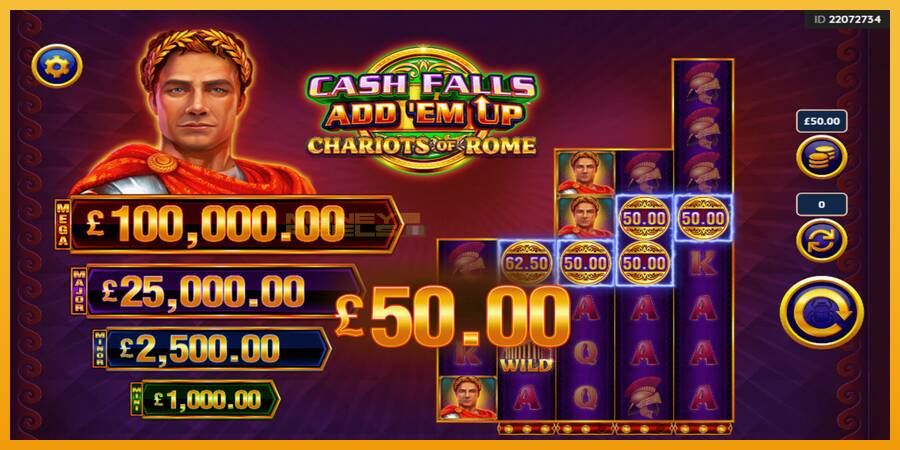 Cash Falls: Add Em Up Chariots of Rome automat za igre na sreću, slika 3