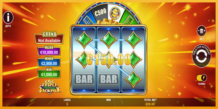 Triple Money Jackpot automat za igre na sreću, slika 3