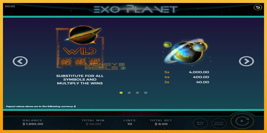 Exo Planet automat za igre na sreću, slika 4