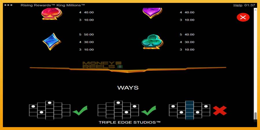 Rising Rewards King Millions automat za igre na sreću, slika 6