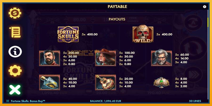 Fortune Skulls Bonus Buy automat za igre na sreću, slika 6