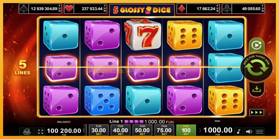 5 Glossy Dice automat za igre na sreću, slika 3