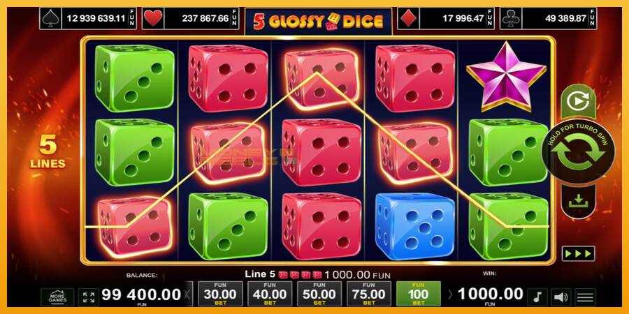 5 Glossy Dice automat za igre na sreću, slika 4