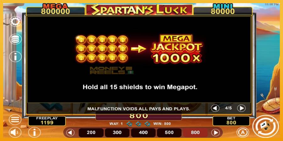 Spartans Luck Hold & Win automat za igre na sreću, slika 7