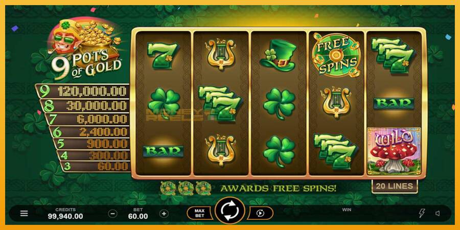 9 Pots of Gold Land & Win automat za igre na sreću, slika 2