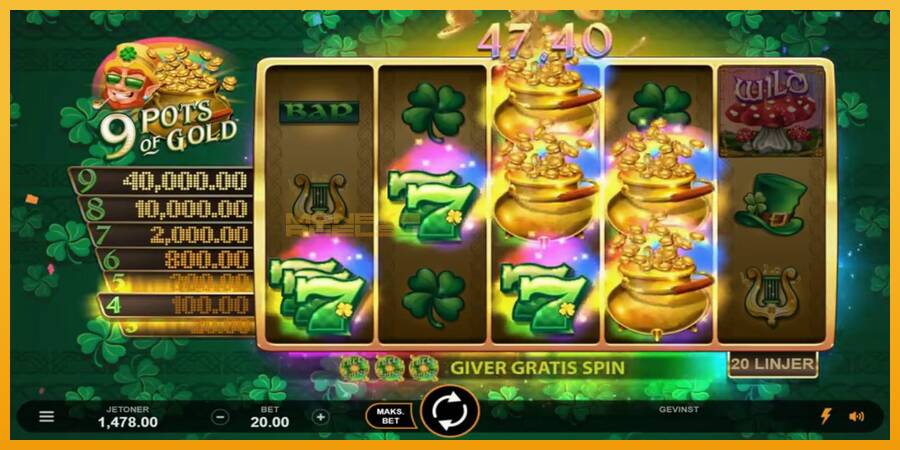 9 Pots of Gold Land & Win automat za igre na sreću, slika 3