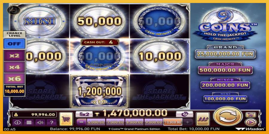 9 Coins Grand Platinum Edition Score The Jackpot automat za igre na sreću, slika 3