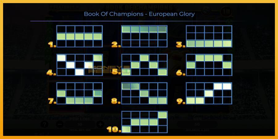 Book of Champions - European Glory automat za igre na sreću, slika 7