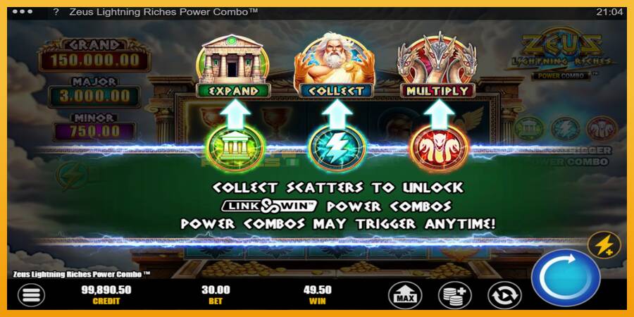 Zeus Lightning Riches Power Combo automat za igre na sreću, slika 5