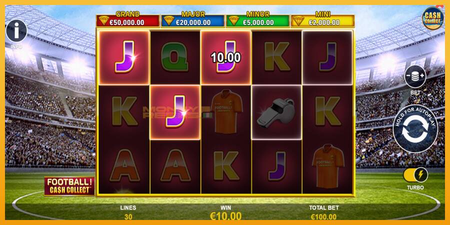 Football Cash Collect PowerPlay Jackpot automat za igre na sreću, slika 4