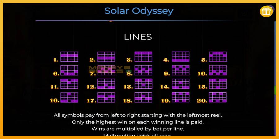 Solar Odyssey automat za igre na sreću, slika 7