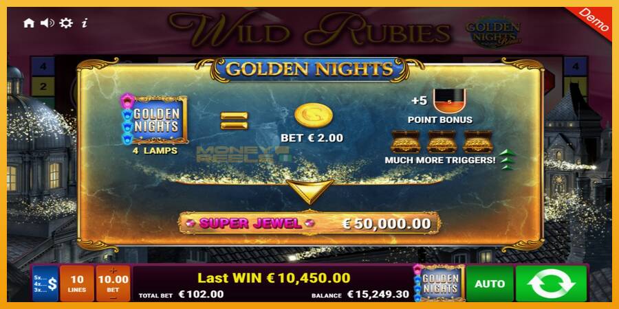 Wild Rubies Golden Nights automat za igre na sreću, slika 5