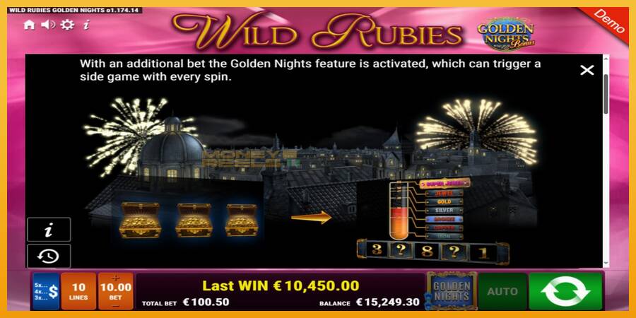 Wild Rubies Golden Nights automat za igre na sreću, slika 6