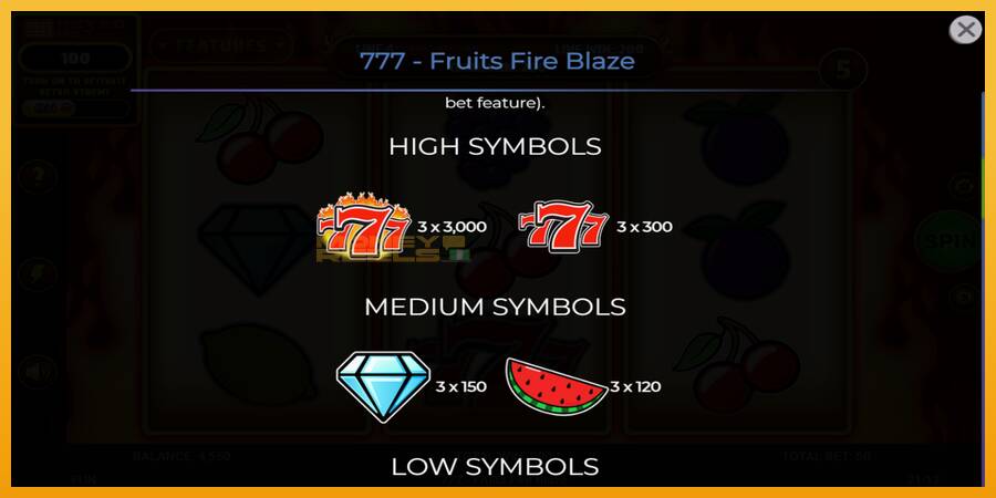 777 - Fruits Fire Blaze automat za igre na sreću, slika 6