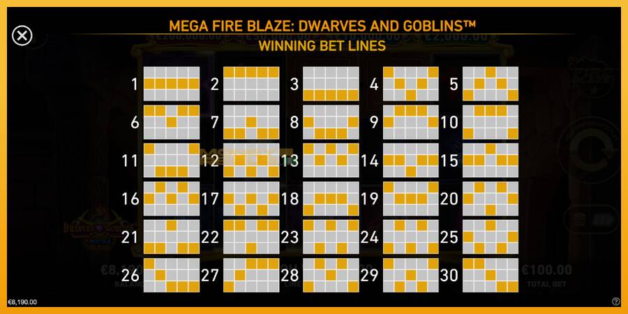 Mega Fire Blaze: Dwarves & Goblins automat za igre na sreću, slika 7