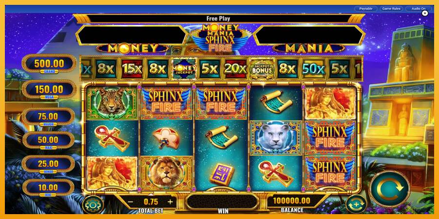 Money Mania Sphinx Fire automat za igre na sreću, slika 2