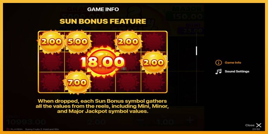 Sunny Fruits 2: Hold and Win automat za igre na sreću, slika 5