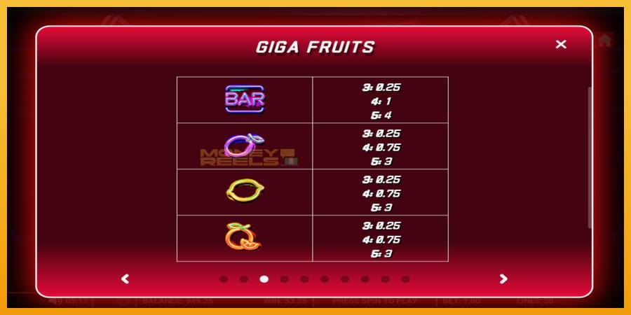 Giga Fruits automat za igre na sreću, slika 7