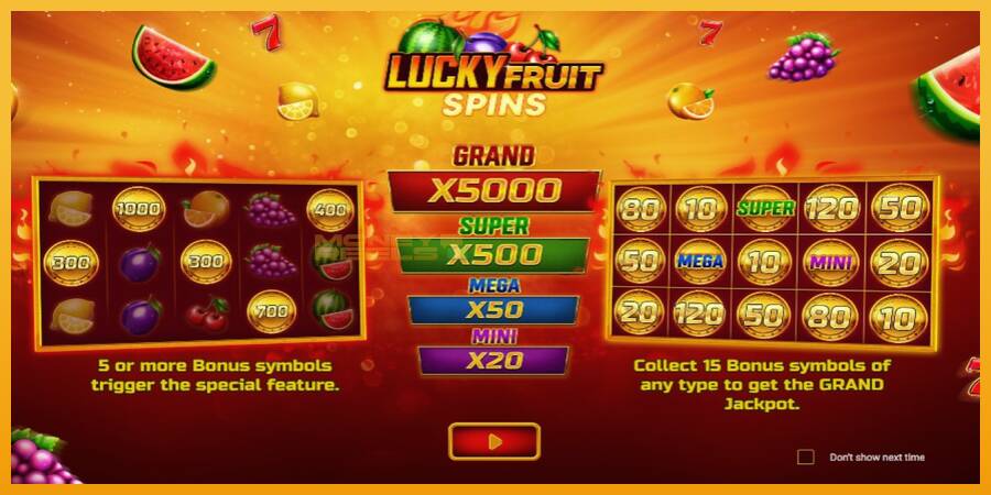 Lucky Fruit Spins Bonus Buy automat za igre na sreću, slika 1