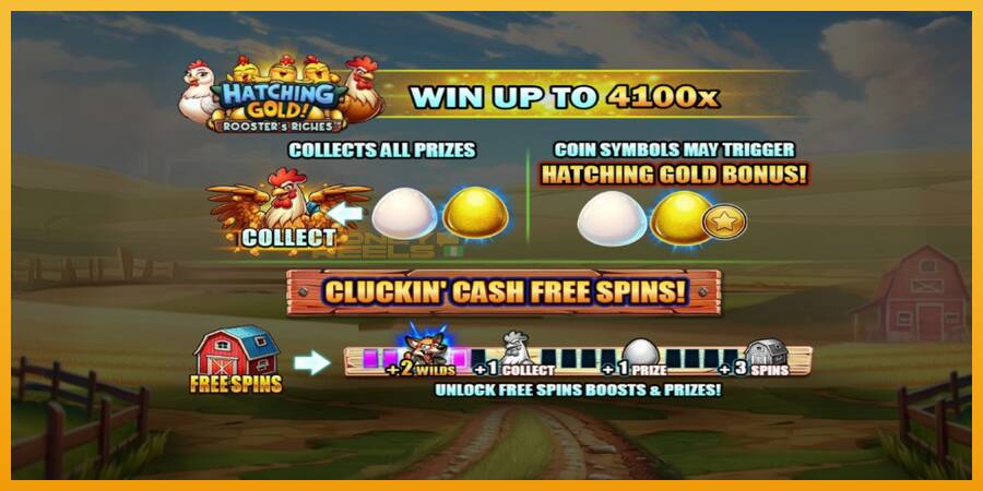 Hatching Gold! Roosters Riches automat za igre na sreću, slika 1