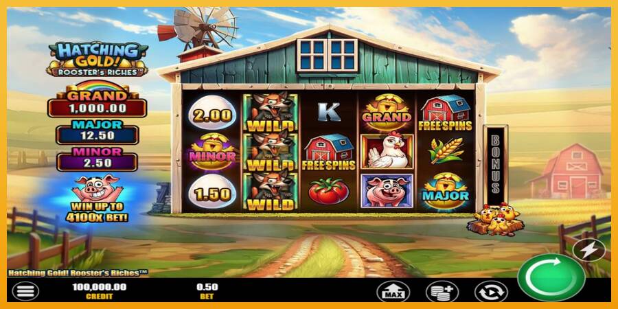 Hatching Gold! Roosters Riches automat za igre na sreću, slika 3