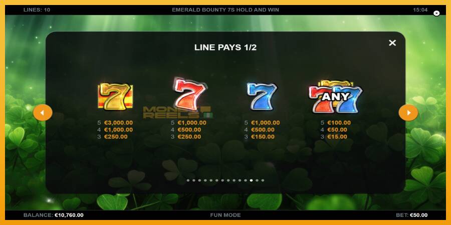 Emerald Bounty 7s Hold and Win automat za igre na sreću, slika 5