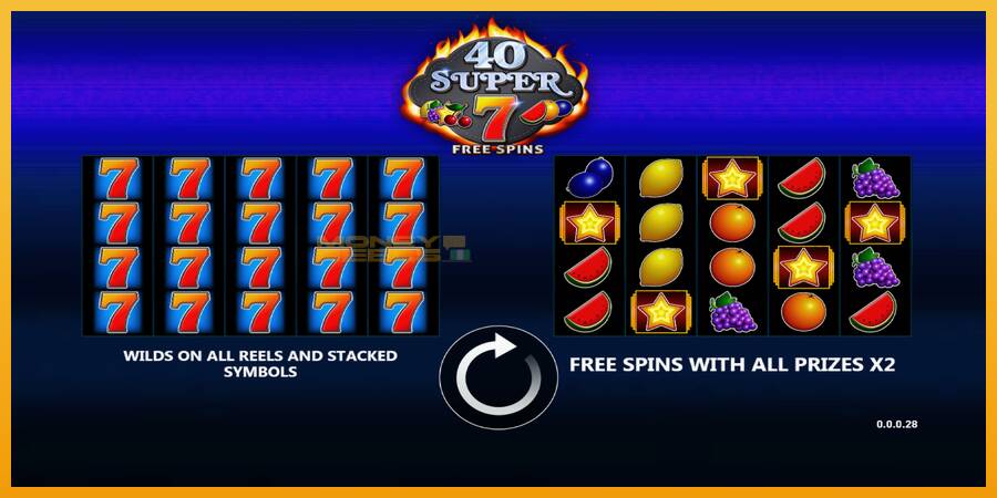 40 Super 7 Free Spins automat za igre na sreću, slika 1