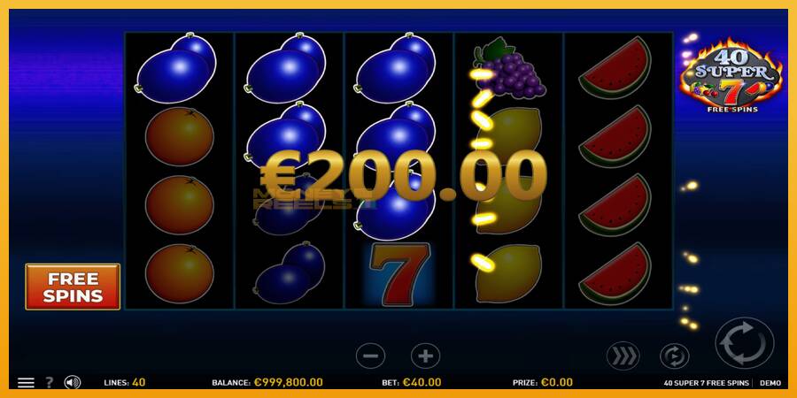 40 Super 7 Free Spins automat za igre na sreću, slika 3