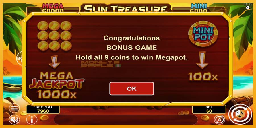 Sun Treasure Hold & Win automat za igre na sreću, slika 4