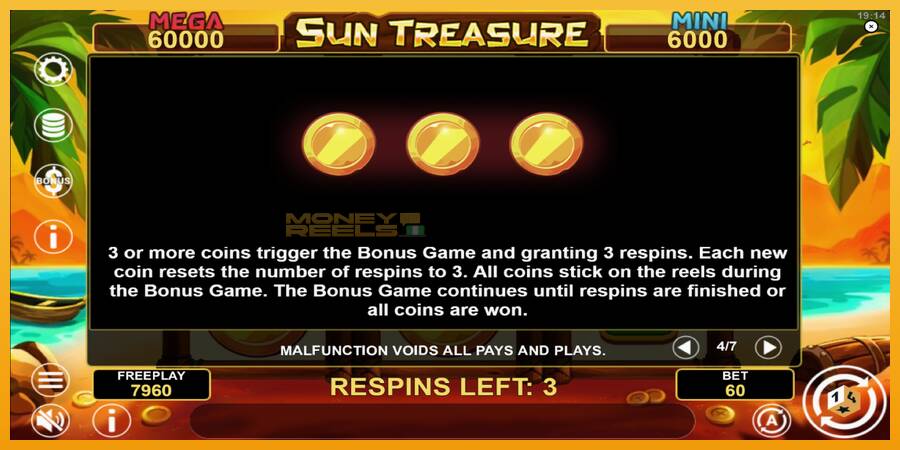 Sun Treasure Hold & Win automat za igre na sreću, slika 7