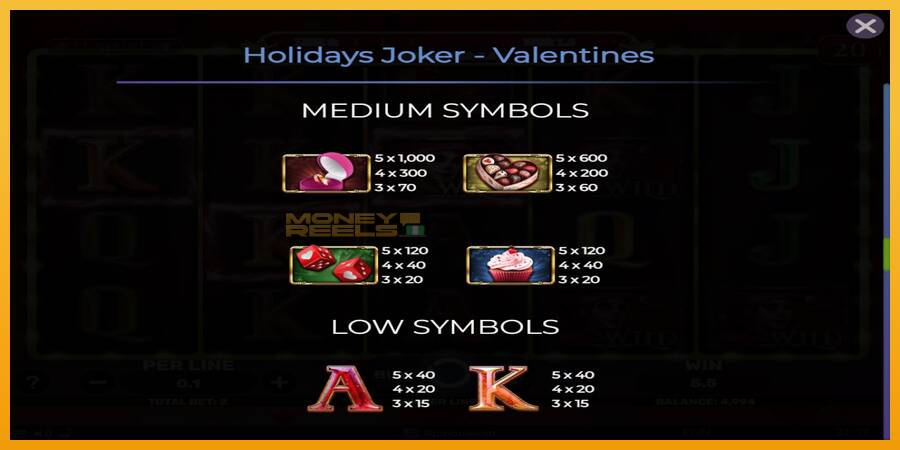 Holidays Joker - Valentines automat za igre na sreću, slika 6