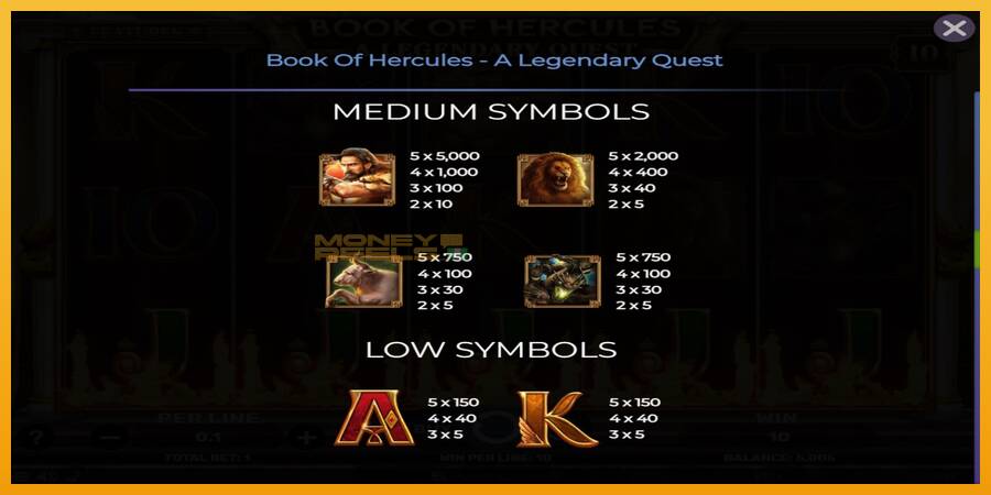 Book of Hercules - A Legendary Quest automat za igre na sreću, slika 5