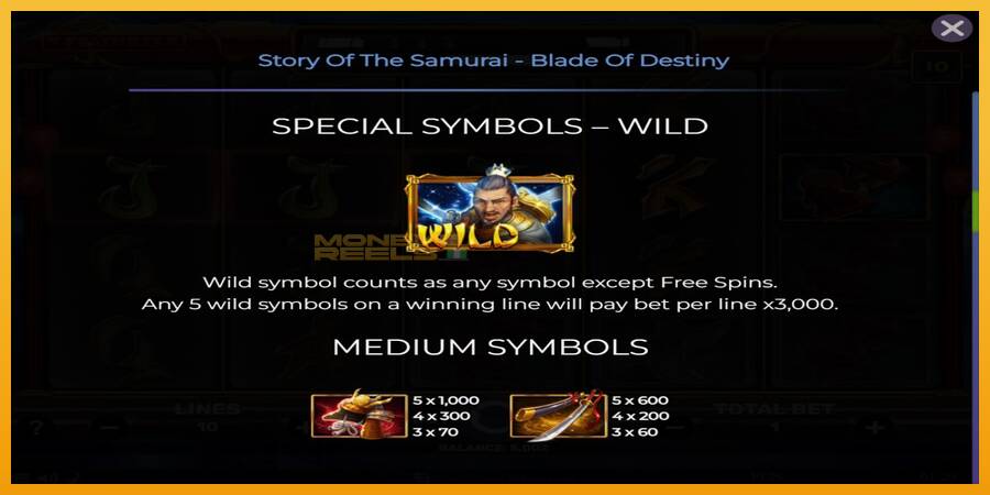 Story of the Samuari: Blade of Destiny automat za igre na sreću, slika 5