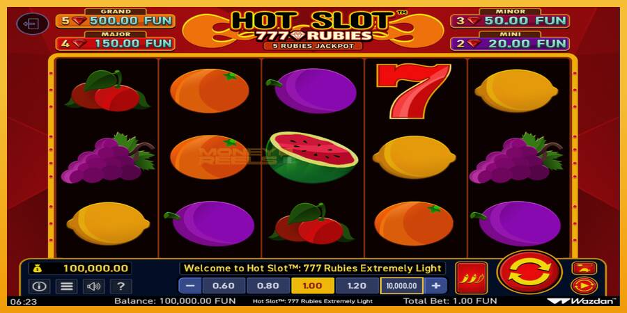 Hot Slot 777 Rubies Extremely Light automat za igre na sreću, slika 2