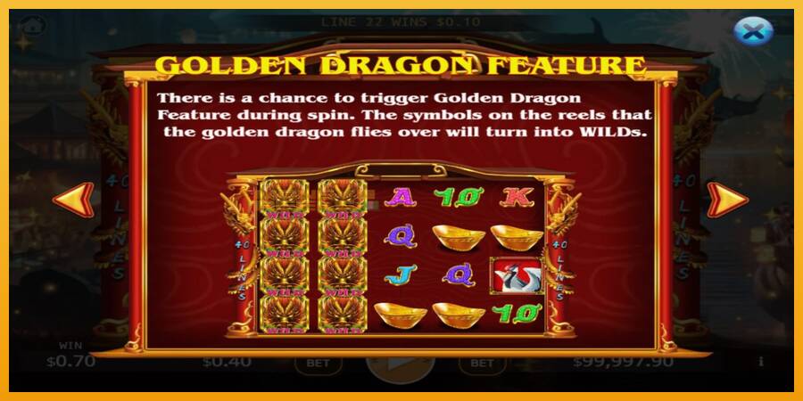 Lucky Golden Dragon Lock 2 Spin automat za igre na sreću, slika 4