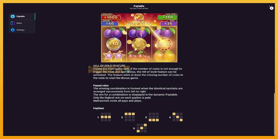 Hit Coins 2 Hold and Spin automat za igre na sreću, slika 7