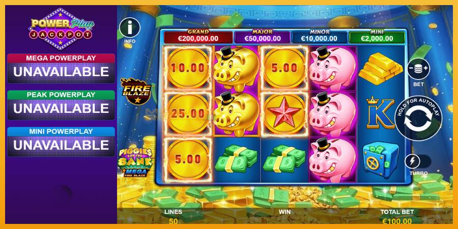 Piggies and the Bank PowerPlay Jackpot automat za igre na sreću, slika 2