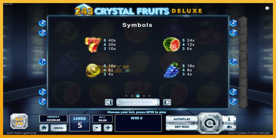 243 Crystal Fruits Deluxe automat za igre na sreću, slika 6