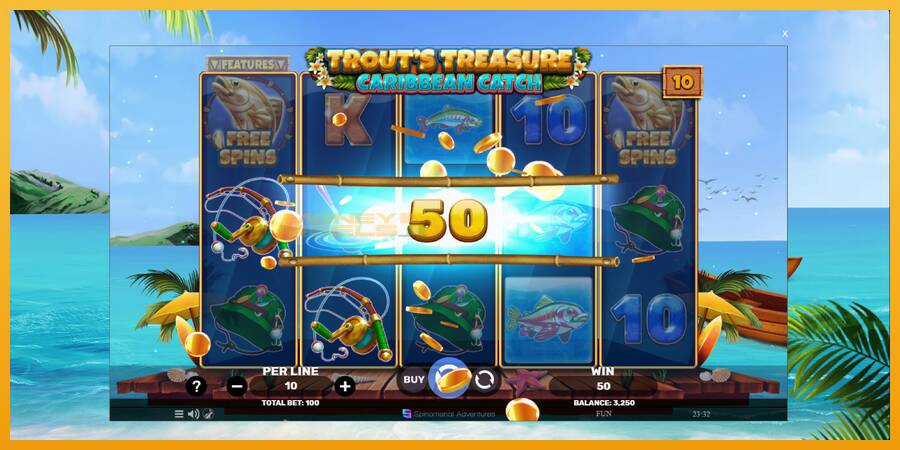 Trouts Treasure Caribbean Catch automat za igre na sreću, slika 4