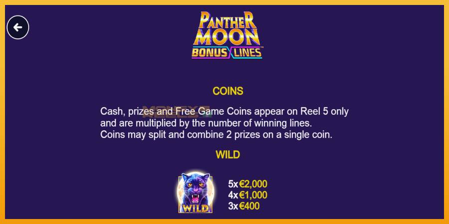 Panther Moon: Bonus Lines automat za igre na sreću, slika 5