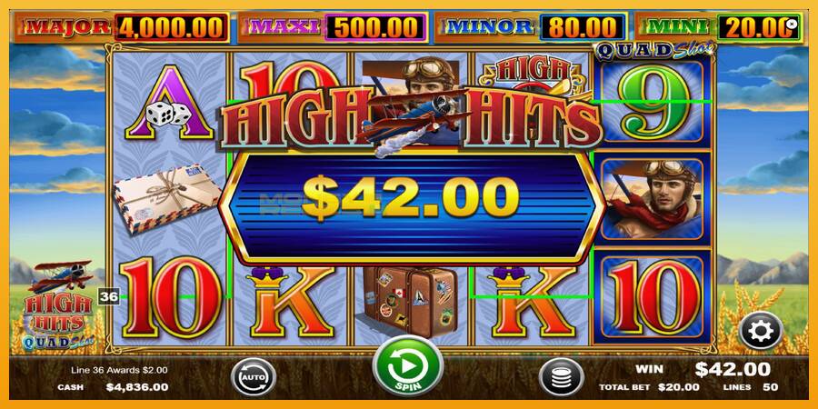 High Hits Quad Shot automat za igre na sreću, slika 4