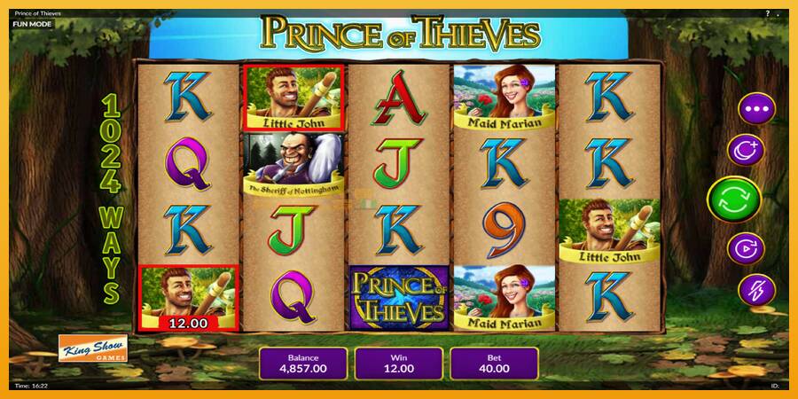 Prince of Thieves automat za igre na sreću, slika 4