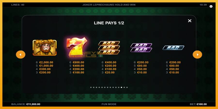 Joker Leprechauns Hold and Win automat za igre na sreću, slika 6