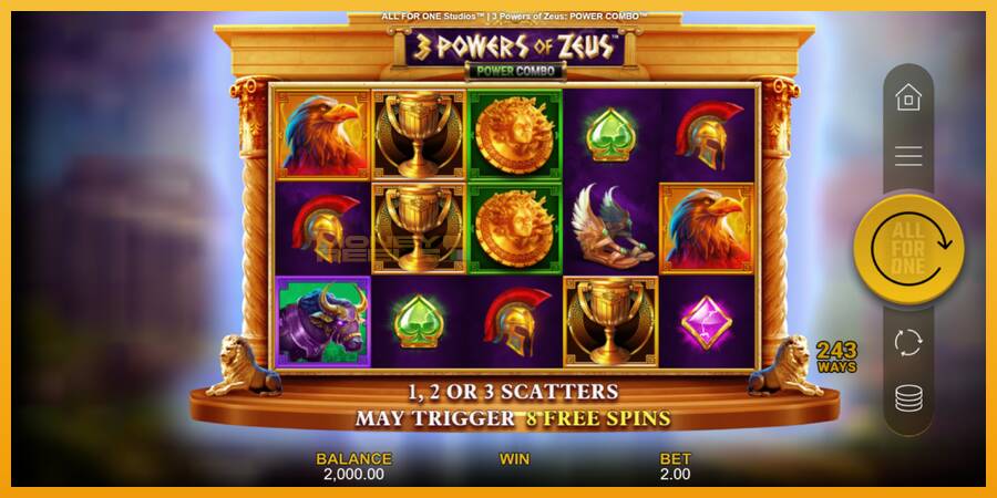 3 Powers of Zeus: Power Combo automat za igre na sreću, slika 2