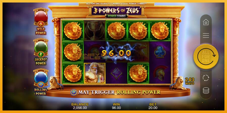 3 Powers of Zeus: Power Combo automat za igre na sreću, slika 3