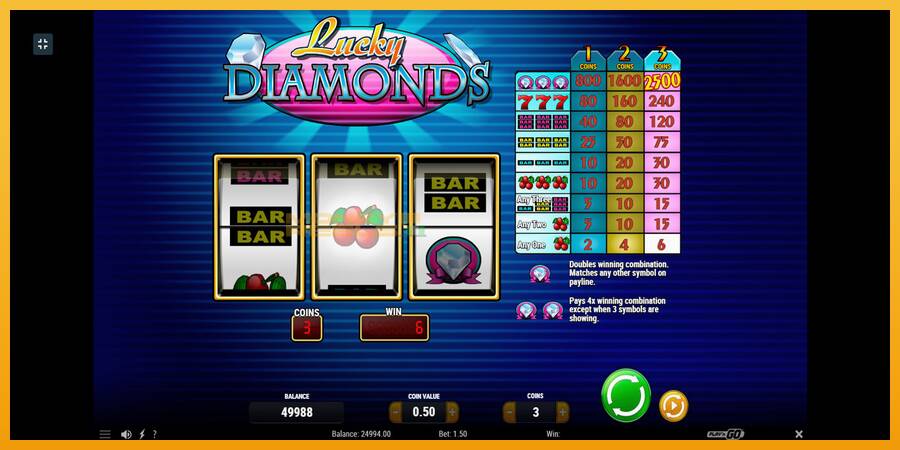 Lucky Diamonds automat za igre na sreću, slika 3