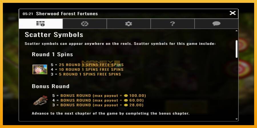 Sherwood Forest Fortunes automat za igre na sreću, slika 3