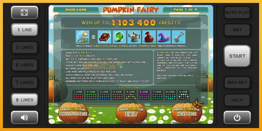 Pumpkin Fairy automat za igre na sreću, slika 4