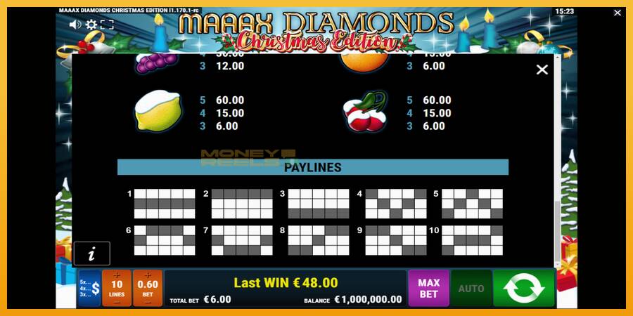 Maaax Diamonds Christmas Edition automat za igre na sreću, slika 7